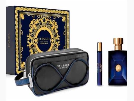 Estuche Versace Dylan Blue Hombre 3PZS 100ml EDT + 10ml EDT + Mariconera